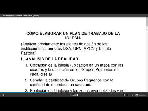 Plan de trabajo para iglesia evangélica peruana
